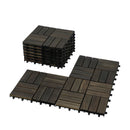 Acacia Wood Interlocking Deck Tiles Checker Pattern For Outdoor Flooring