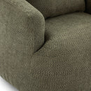 360° Swivel Barrel Sofa Chair With Throw Pillow, Chenille Upholstered Accent Chair