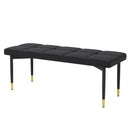 Multifunctional Shoe Bench, Sturdy Metal Legs With Gold Accents - Black