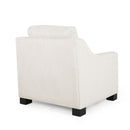 Nightowl - Upholstered Club Chair With Sloped Arms And Wood Legs - Beige