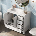 Bathroom Vanity With Ceramic Sink Combo, Abundant Storage Cabinet -2 Soft-Close Doors And 5 Drawers