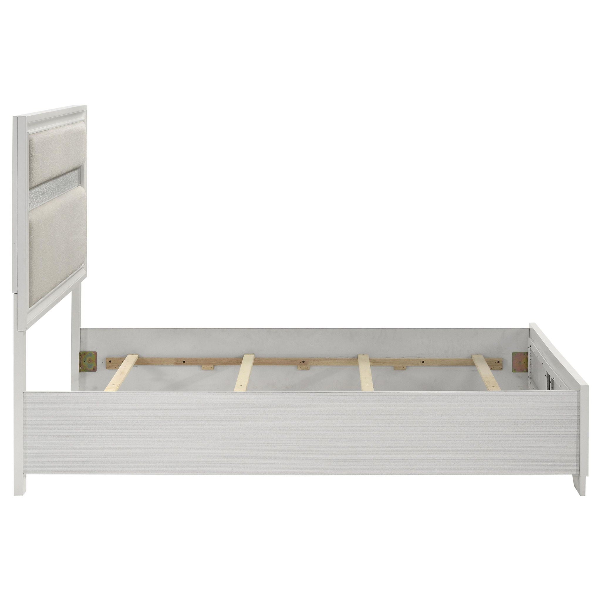 Miranda 54-inch Upholstered Queen Panel Bed White