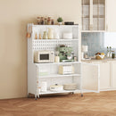 Contemporary Kitchen Pantry Cabinet With Glass Doors, Adjustable Shelves, Steel - Brushed Nickel