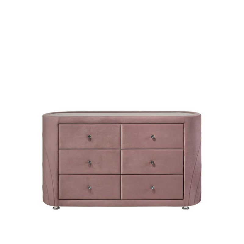 Salonia - Dresser - Pink Velvet - Atlantic Fine Furniture Inc