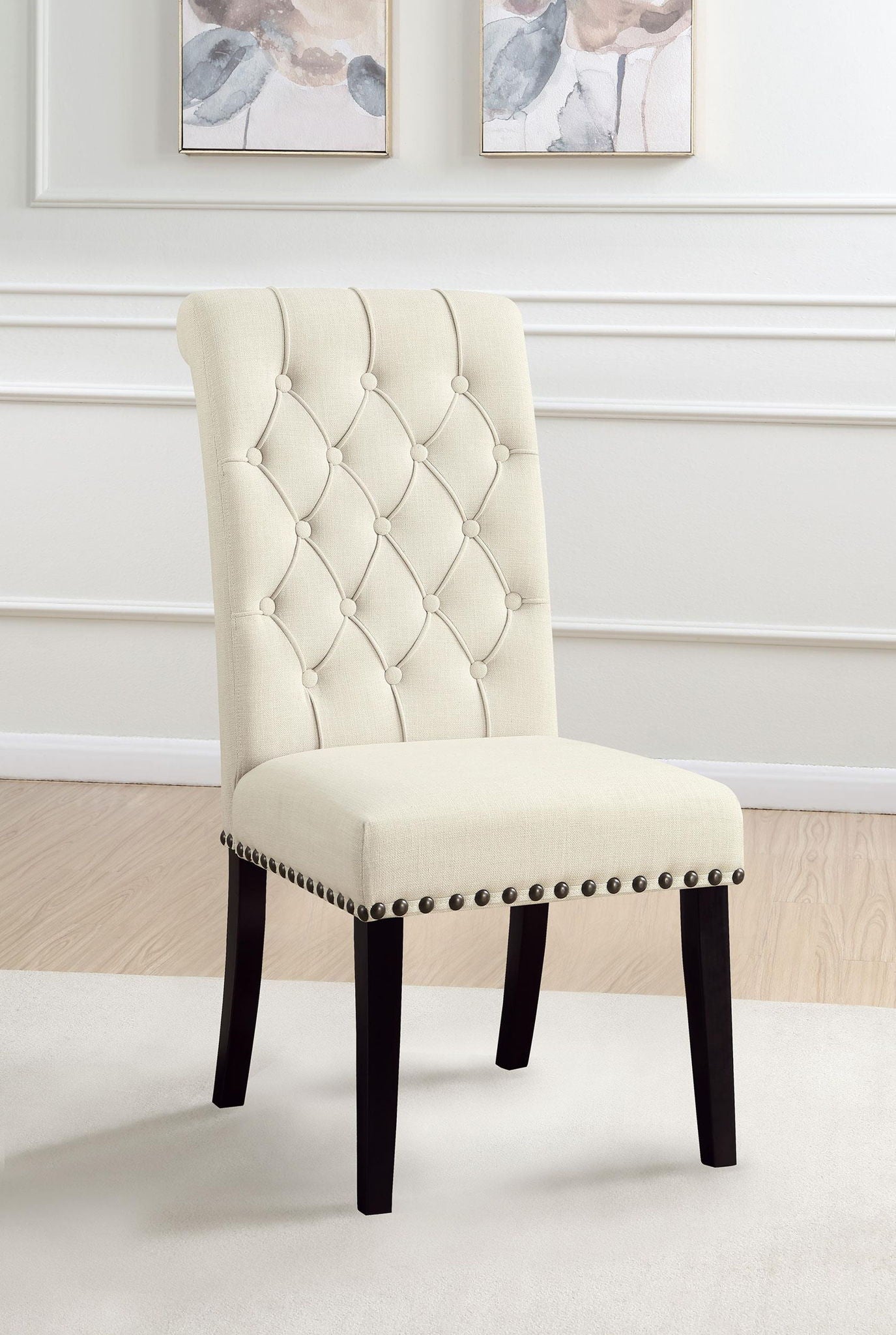 Alana Fabric Upholstered Dining Side Chair Beige (Set of 2) - Atlantic Fine Furniture Melbourne FL