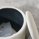 Classic 2 Piece Round Storage Ottoman Set With Drum Shaped Stool