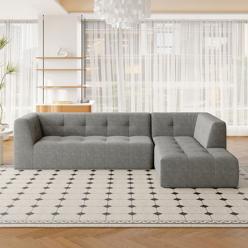 Modular Combination Living Room Sofa Set, Modern Minimalist Sofa, Living Room Upholstered Sofa Bed, Bedroom, 2 Pieces Computer Free Combination, L - Shaped
