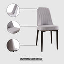 Modern Dining Chair With Cushions And Metal Legs