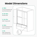 Semi-Frameless Double Sliding Shower Door, Bypass Shower Door, 1 / 4" (6Mm) Thick SGCC Tempered Glass Door