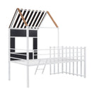 Loft Bed With Roof, Window, Guardrail, Ladder
