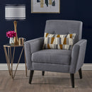 Contemporary Club Chair With Nailhead Trim Fabric And Birch Wood Legs