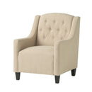 Elegant Upholstered Armchair With Ottoman Set - Beige