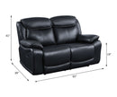 Ralorel - Motion Loveseat - Black Top Grain Leather