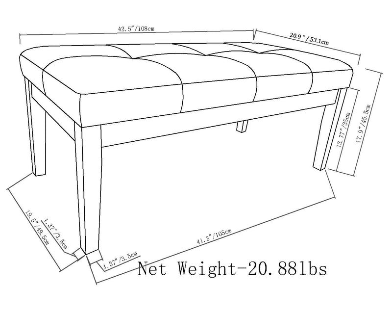 Lacey - Upholstered Tufted Ottoman Bench