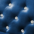 Modern Sofa Jeweled Buttons Tufted Square Arm Couch, 2 Pillows Included