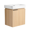 Wall Mounted Bathroom Vanity With Ceramic Sink And Storage Cabinet