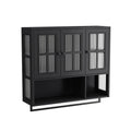 3 Door Wall Cabinet With Glass Door And Towel Bar