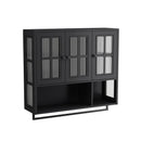 3 Door Wall Cabinet With Glass Door And Towel Bar