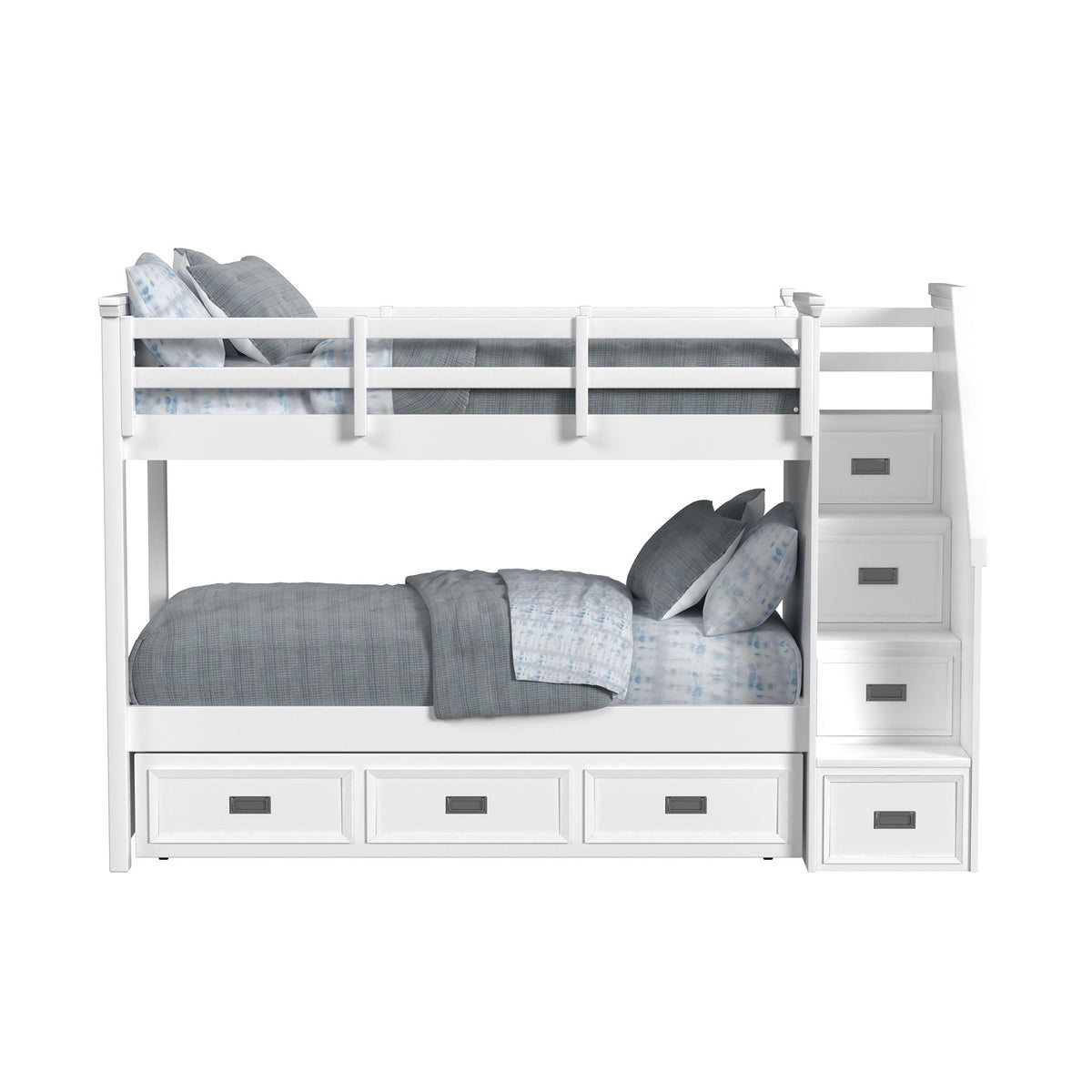 Hampton Kids Bunk With Staircase And Trundle in Black by Elements International, view 5