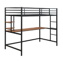Twin Loft Bed With Desk And Shelve - Black