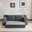 Loveseat Sofa, Comfortable Deep Seat Sofa Bed, Modern Small Corduroy Couch For Living Room Bedroom,Reversible Cushion With Pillows,No Assembly Required,Dark Gray