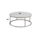 Zaidee - Mable Top Nickel Coffee Table - White