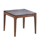 Bevis - End Table - Engineered Stone Top & Walnut
