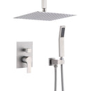 Luxury 12" Ceiling Mount Rainfall Shower System With Brass And Stainless Steel - Brushed Nickel