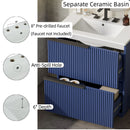 Fluted Bathroom Vanity With Ceramic Sink, Freestanding Cabinet