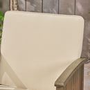 Casa Acacia Wood Club Chairs (Set of 2) With Water Resistant Cushions - Gray / Cream