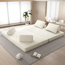 Multifunctional Convertible Sofa Bed With 2 Tumbler Backrests And 2 Pillows, Deep Seat Couch