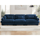 Modern Velvet Sofa With Bolstered Armrests And Pillows