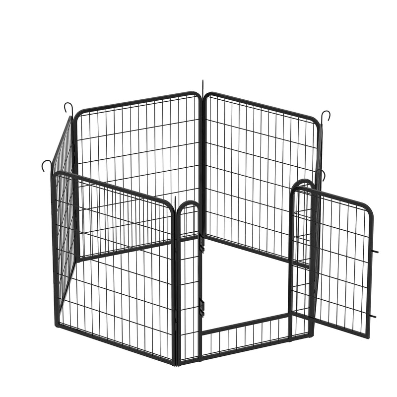 Heavy Duty Metal Playpen With Door, Dog Fence Pet Exercise Pen For Outdoor, Indoor