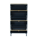 Modern Rattan 3 Door Shoe Rack Cabinet For Entryway