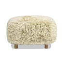 Enchante - New Zealand Sheepskin Rectangular Accent Ottoman - Taupe / Natural