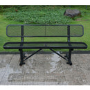 6' Outdoor Steel Bench With Backrest