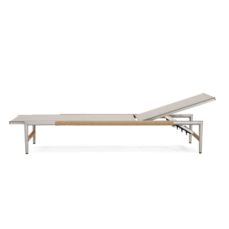 Hargrove - Outdoor Patio Aluminum Chaise Lounge (Set of 2) - Natural / Silver