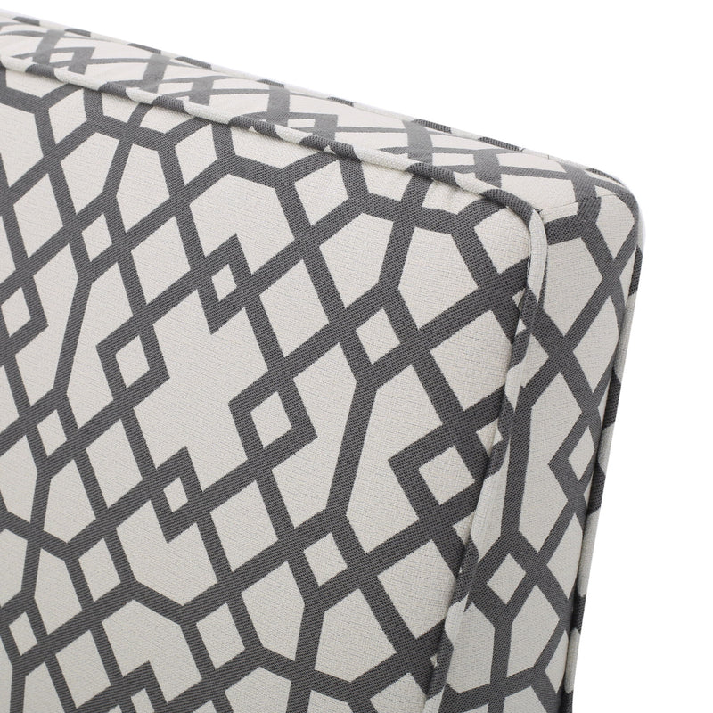 Contemporary Loveseat With Upholstered Fabric And Birch Wood Legs - Gray