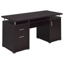 Modern Office Computer Desk With 2 Drawers, Adjustable Shelf, Slide Out Keyboard Tray