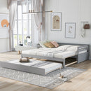 Twin or Double Twin Daybed with Trundle,Gray