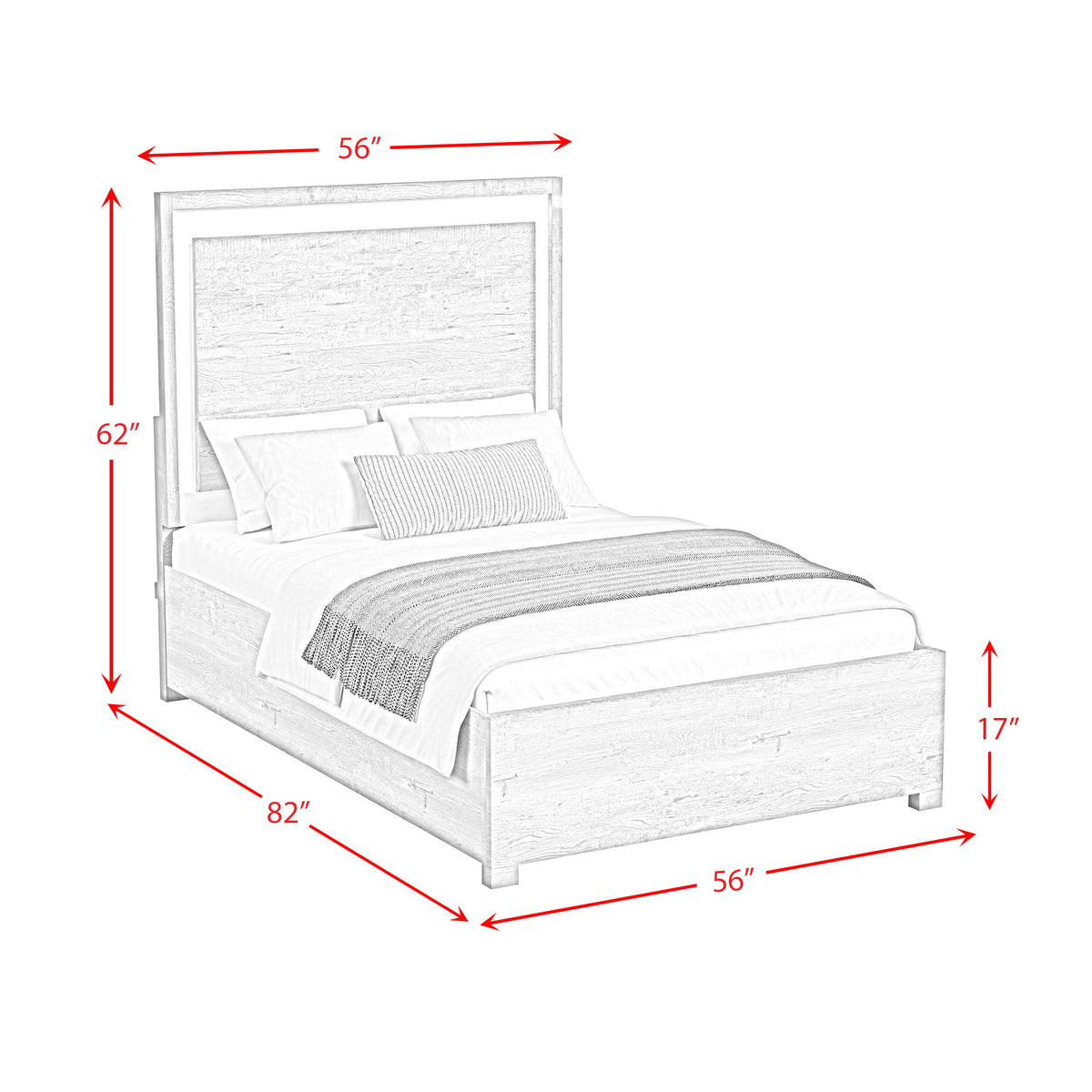 San Matteo Bed With LED in Gray by Elements International, view 2