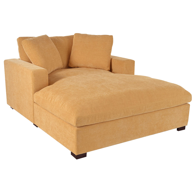 Oversized Chaise, Lounge Chair Classic Design, Soft Fabric, Durable Frame With Solid Wood Legs