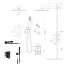 Dual Shower Head System With 12" Wall Mounted Square Rain Shower And Rough In Valve
