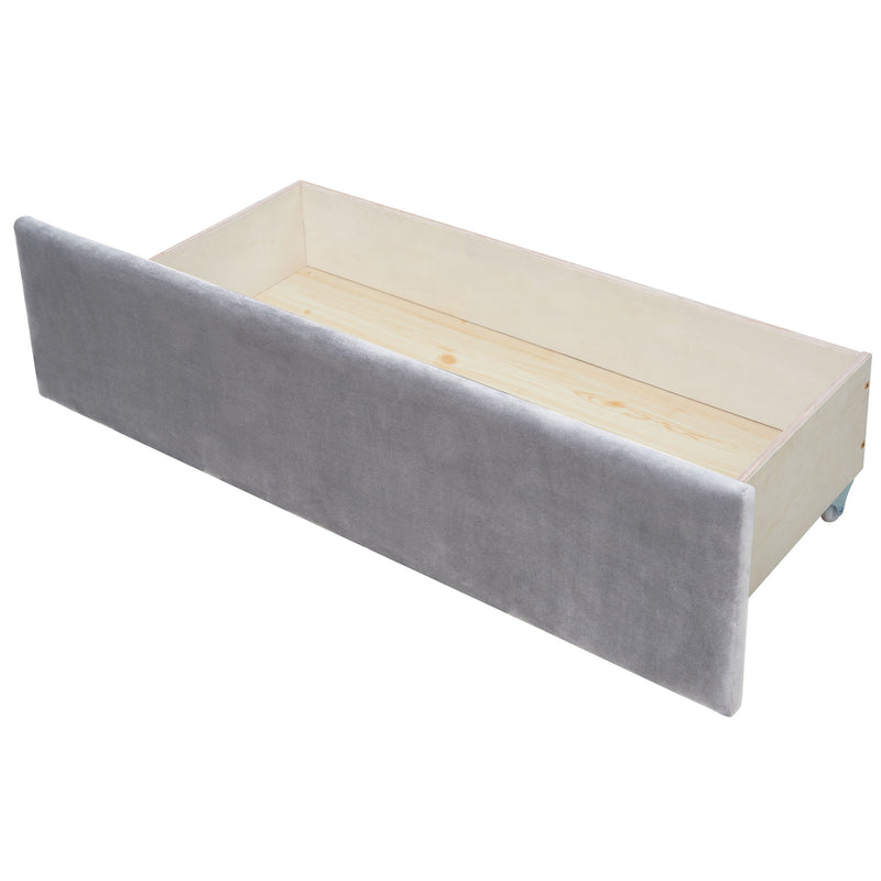 Upholstered Daybed With Drawers, Slat Support