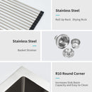 Modern Undermount Stainless Steel Kitchen Sink 16 Gauge, Deep Single Bowl