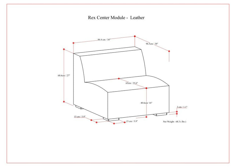 Rex - Center Sofa Module - Sienna