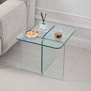 Modern Transparent Tempered Glass Sidetable