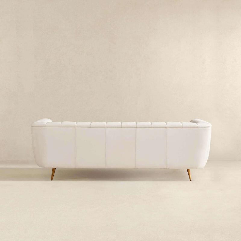 Lamattina - Genuine Italian Leather Channel Tufted Sofa