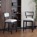 Upholstered Counter Height Bar Stools With Comfy Back (Set of 2)