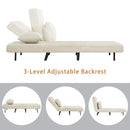3 In 1 Foldable Linen Chaise Lounge With Adjustable Backrest